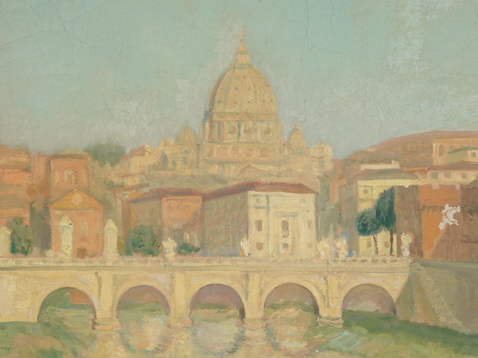 IMPRESSIONIST CITYSCAPE OIL PAINTING VIEW OF ROME PIC-2